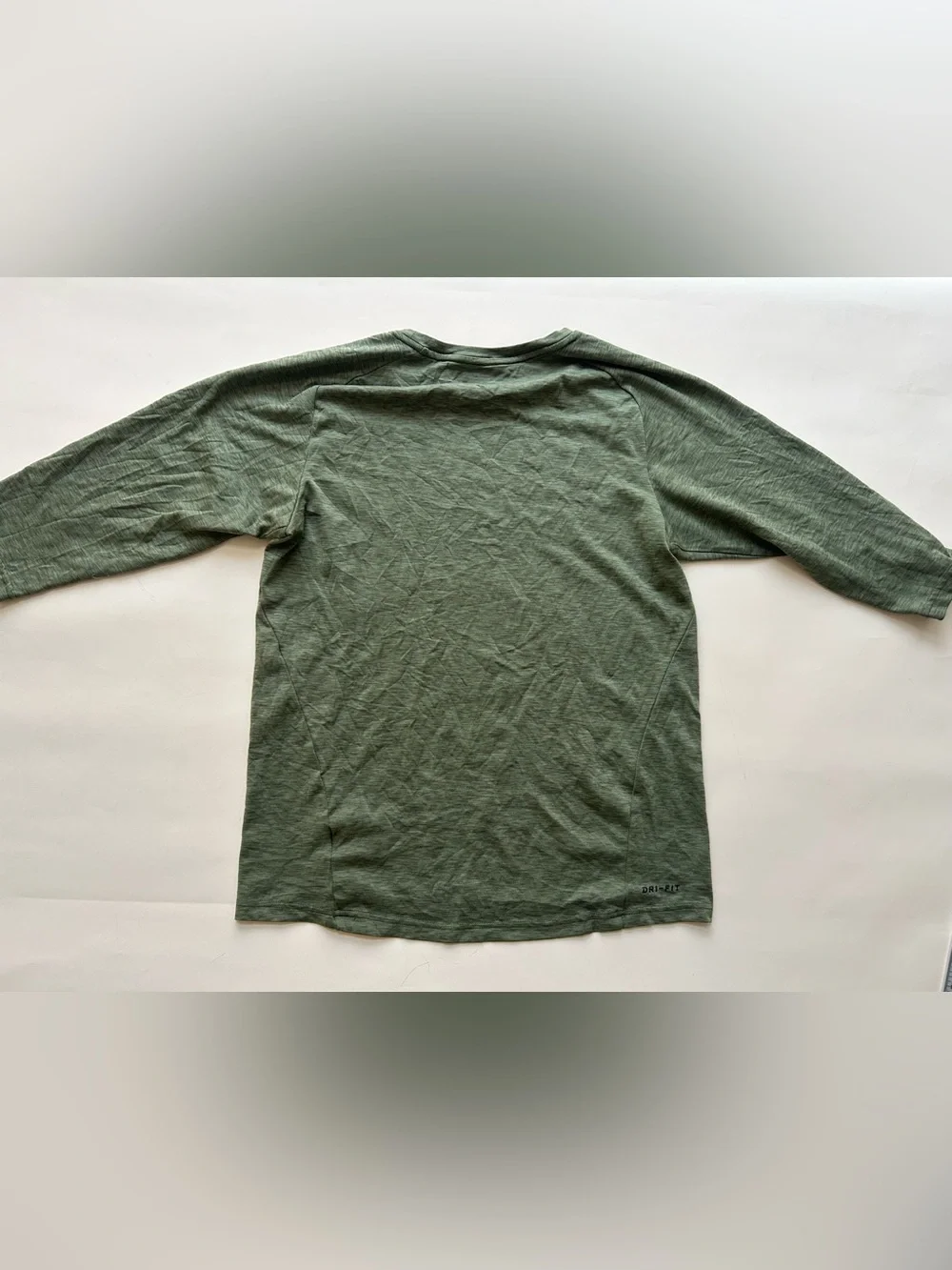 Nike Olive Crew Long Sleeve Shirt - Dark Green size s